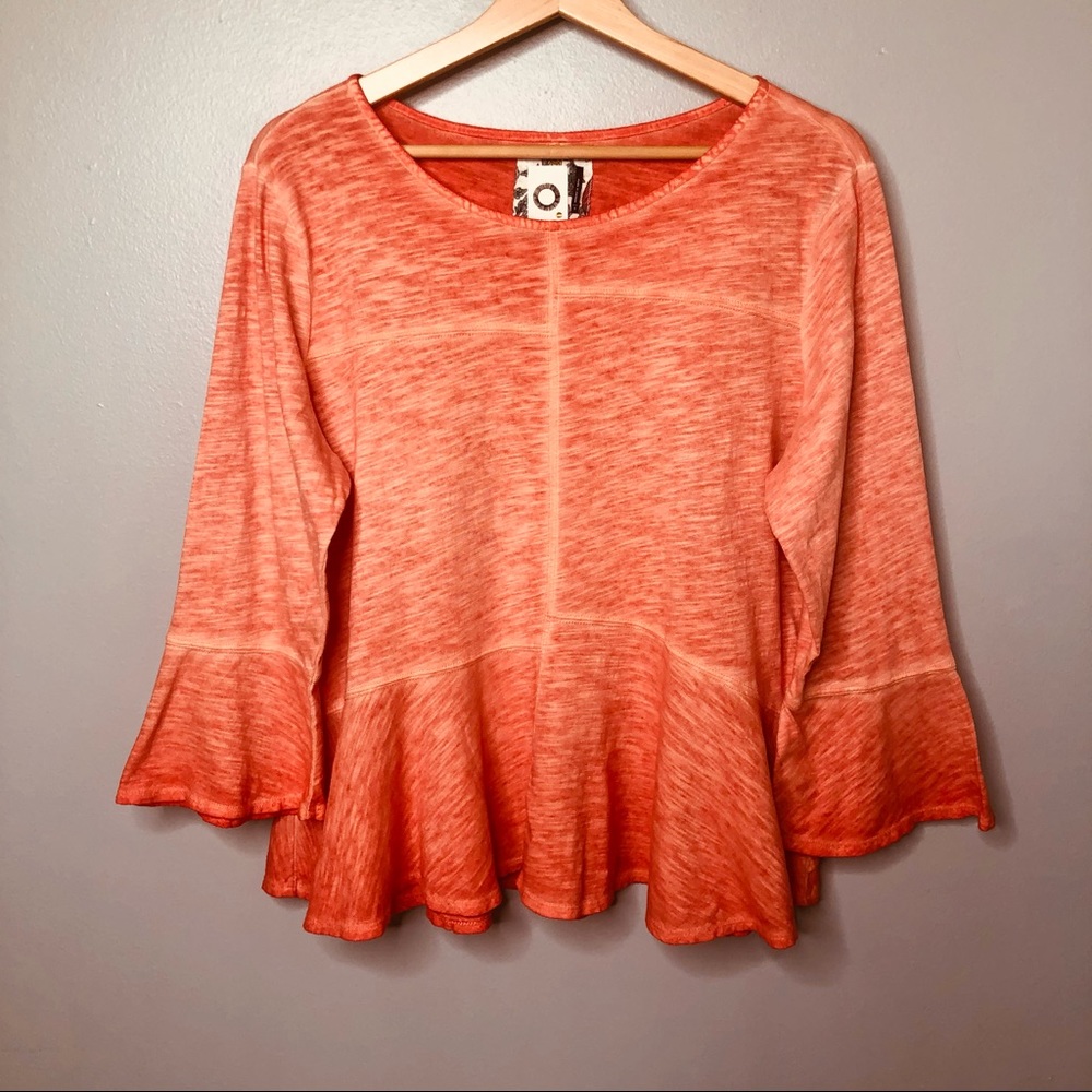 AKEMI + KIN Orange Loose Fitting Cotton Top Size S